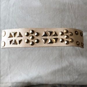 Cream wrap bracelet with gold accents